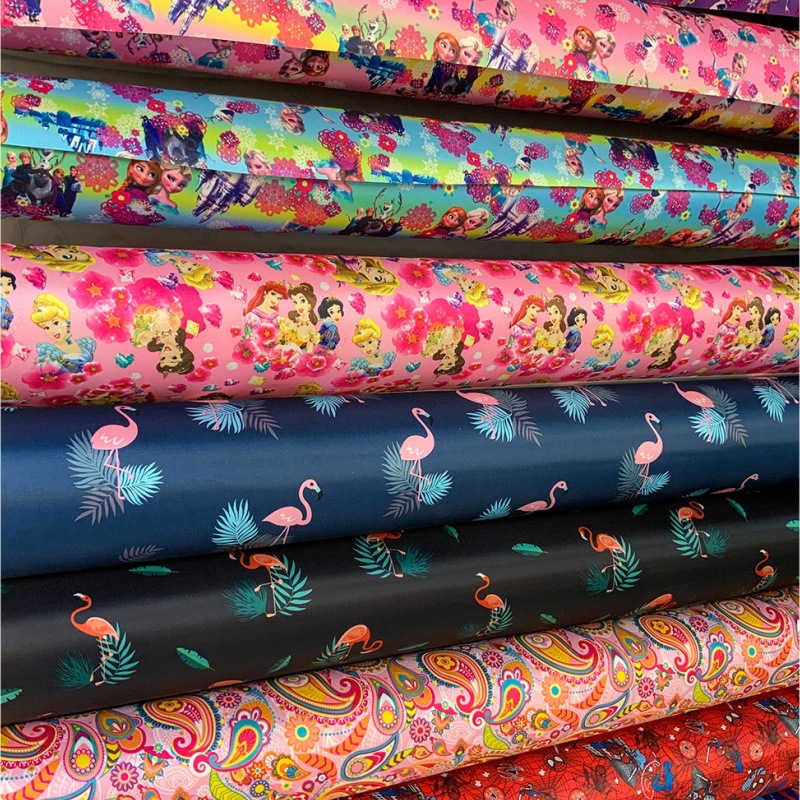 Polyester Transfer Digital Printing Pocket Fabric Windproof Apron Sleeve Cover Washing Machine Dust Cover Fabric Cross-Border Export