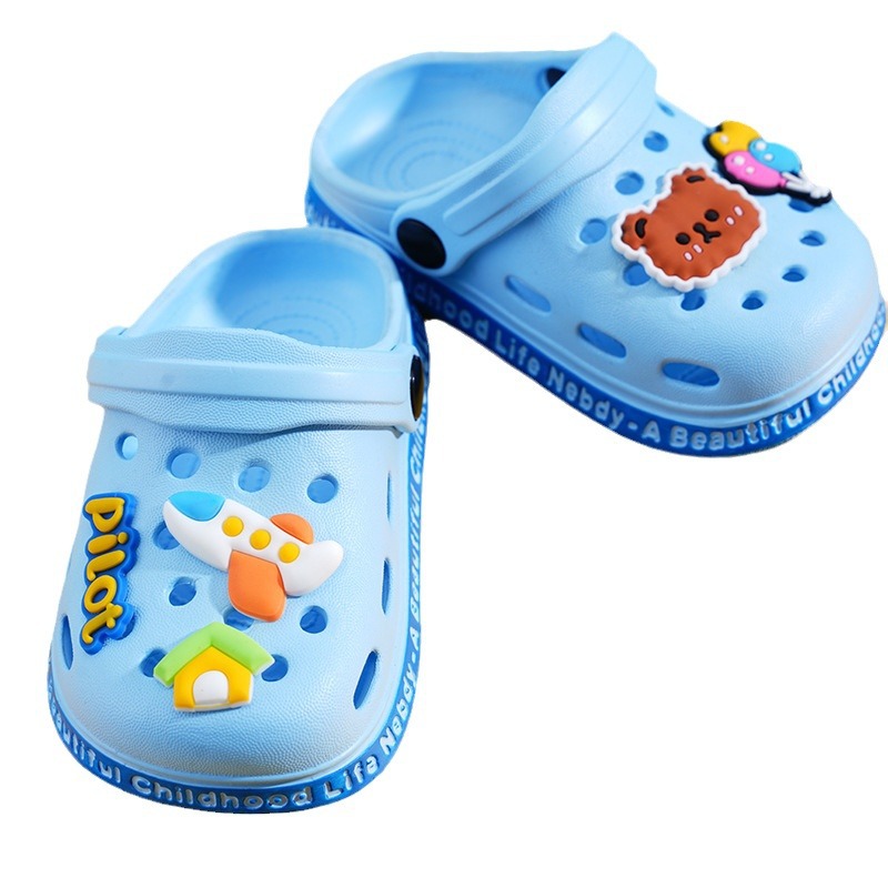 Children's Slippers Summer Boys' Non-slip Infant Bathing 2-7 Years Old Baby Baotou Cute Girls' Hole 2 Sandals