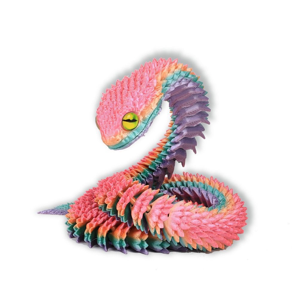 New Viper 3D Printing Year of the Snake Toy Hand-held Snake Egg suit Joint Animal Model Simulation Snake Toy