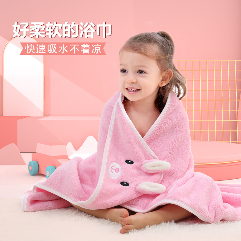 Детское полотенце из кораллового флиса с капюшоном для новорожденных, пеленка-мантию, полотенце для купания с капюшоном