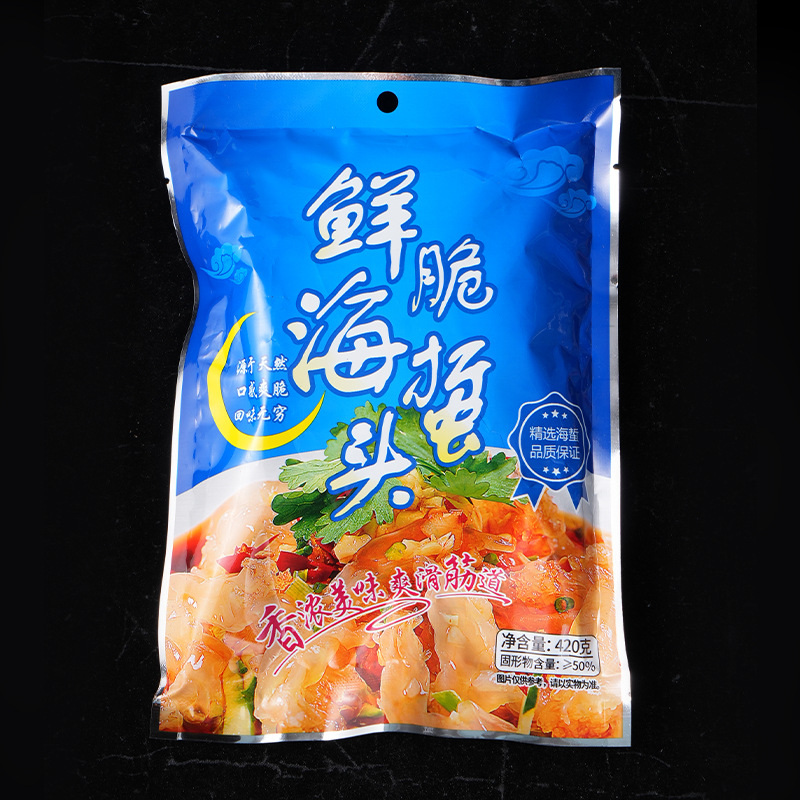 Jellyfish Head Ready-To-Eat Jellyfish Skin 420g with Seasoning Pack, Refreshing and Cool Side Dish with Alcohol, Jellyfish Seafood Salad