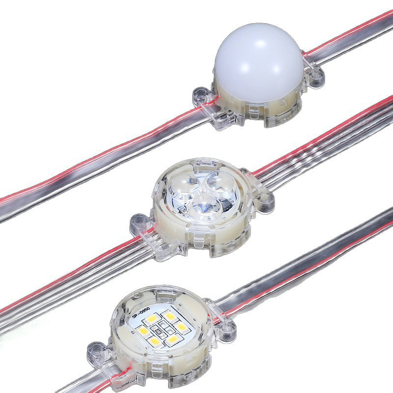 3cm Point Light Source Rgbw Outdoor Waterproof Led Marquee String Light for Advertising Signs, Externally Controlled Light Strip, Full-Color Bulb Light