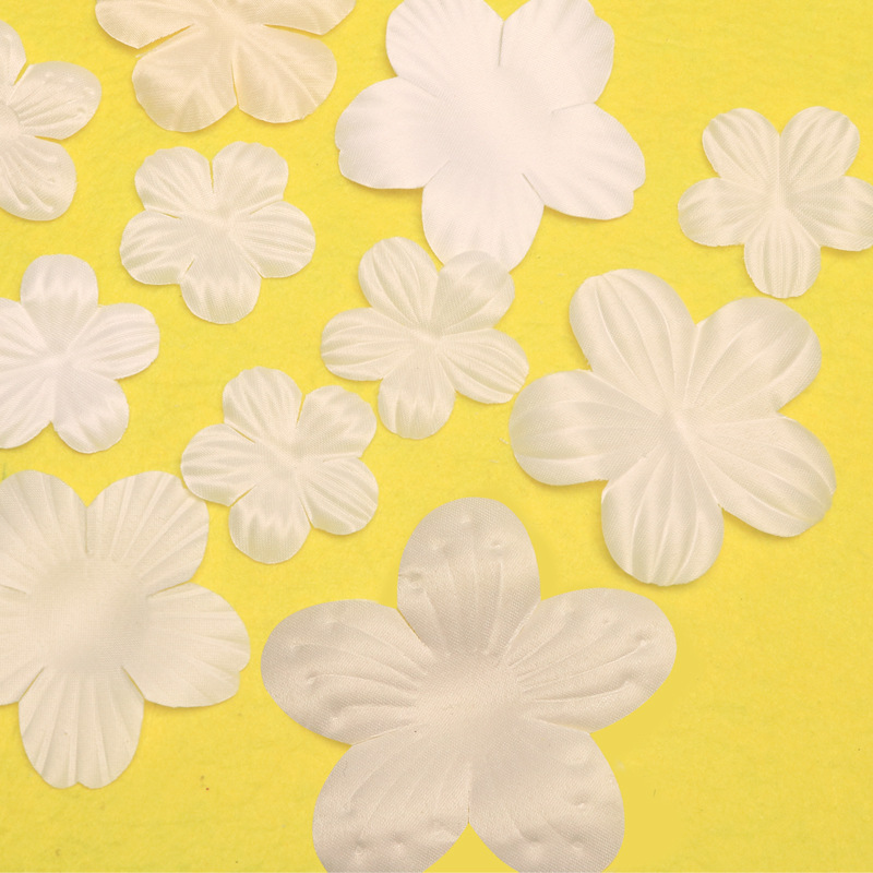Ultrasonic Embossed Shaped Flower Pieces Stereo Five-Petal Flower Pieces Fabric Artificial Petals Clothing Shoes and Hats DIY Materials