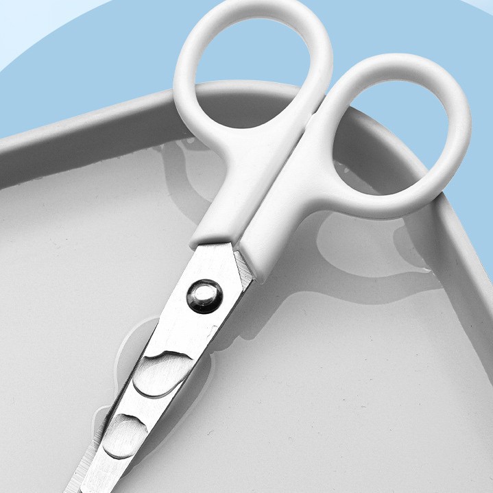 Simple White Unbranded Scissors for Children with Protective Cover, Small Craft-Specific Stainless Steel Scissors for Home Use and Students