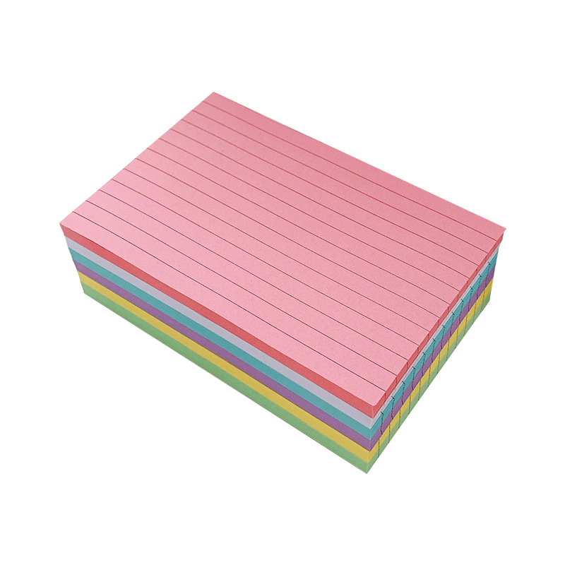 Cross-Border 3inch 4inch American-Style Tear-Off Sticky Notes Rainbow Paper Brick Draft Book Sticky Notes Student Lined Notebook