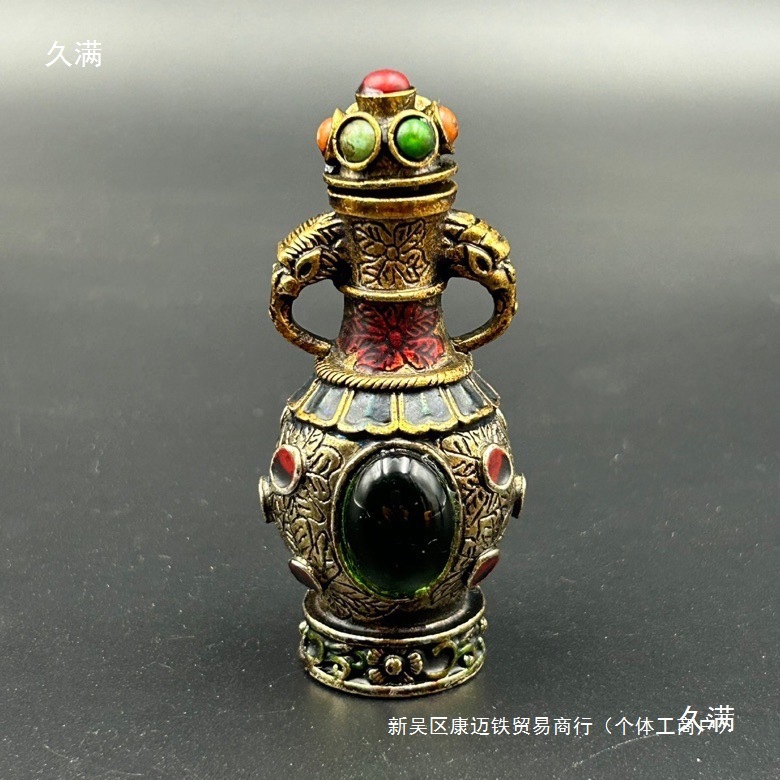 Snuff Bottle, Snuff Bottle Casting, Antique Handicrafts, Xizang-Style Living Room Decoration Ornaments, Default Items