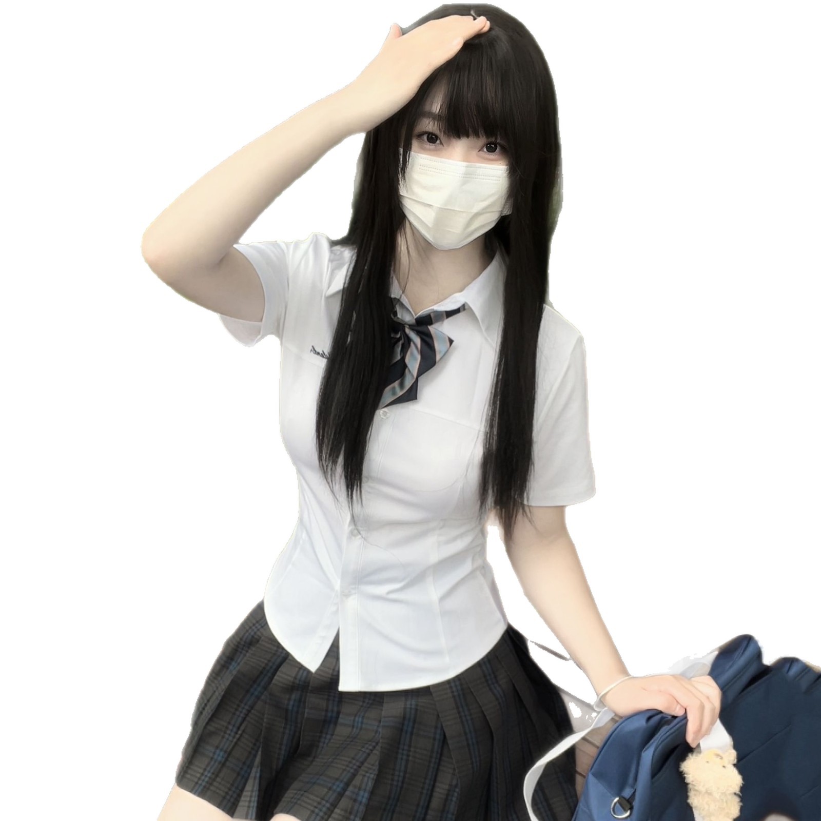 Original Jk Waist-Cinching Short-Sleeve Shirt for Women, Autumn Uniform, Summer College Style, Japanese School Uniform-Inspired, Pure and Desirable Shirt