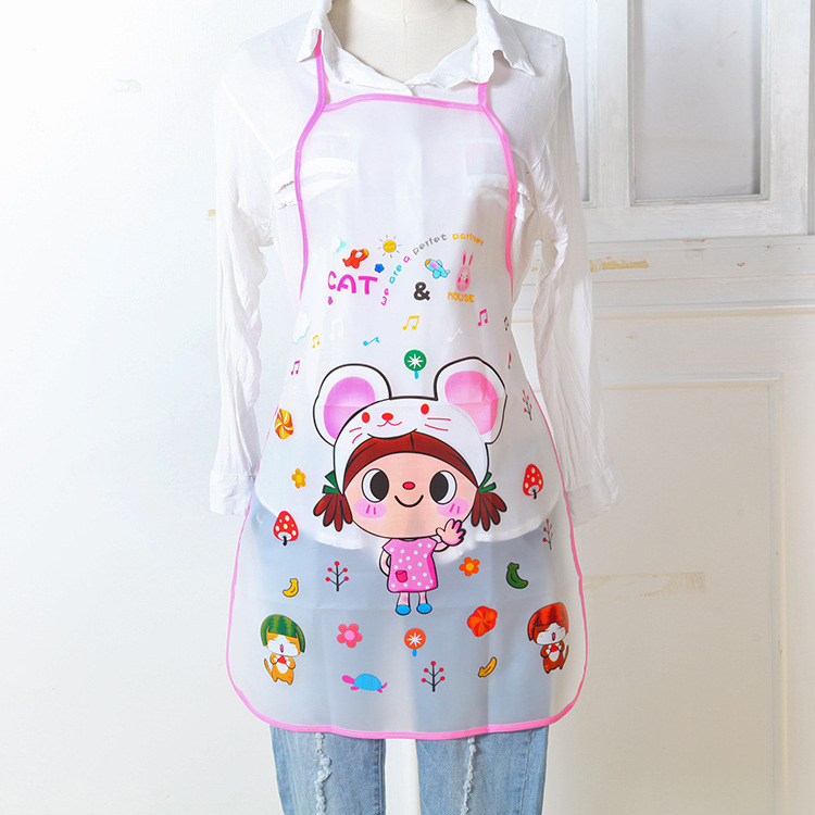 Cross-Border Amazon Cute Cartoon Princess Apron Kitchen Oil-Proof Sleeveless Half-Length Apron Housework Apron Smock