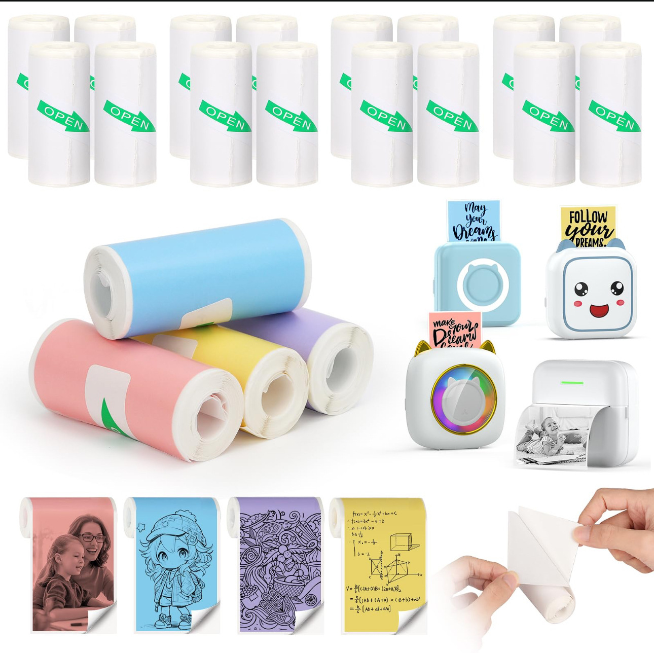 Special Thermal Printing Paper for Kidsren's Cameras, Polaroid Camera Paper Roll 57X25Mm, Environmentally Friendly Model, Does Not Contain Bisphenol a