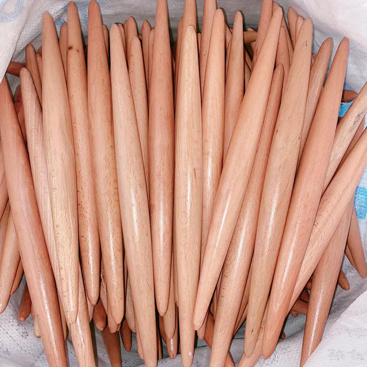 Pointed Rolling Pin Solid Wood Household Kitchen Dumpling Skin Noodle Pin Rolling Noodle Strip Rolling Pin 2 yuan Department Store