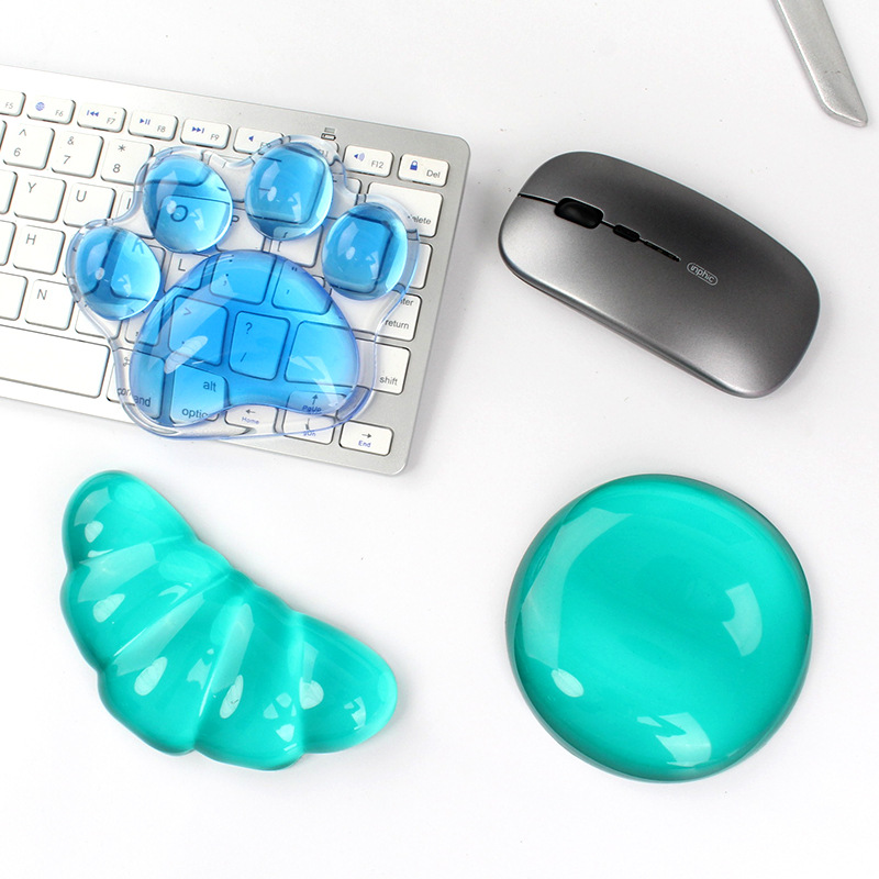 Cross-Border New Product Pure Color Cat Claw Transparent Crystal Hand Pillow Cartoon Game Office Mouse Pad Wrist Pad