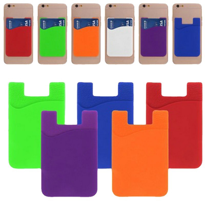 Single Layer Silicone Card Case Card Bag Bank Card Back Sticker Mobile Phone Wallet Back Adhesive Screen Printing UV Color Printing LOGO