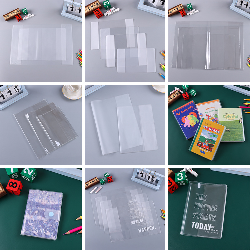 Factory wholesale transparent PVC book cover frosted book cover EVA book coat rubber cover leather hand account notebook card book protective cover