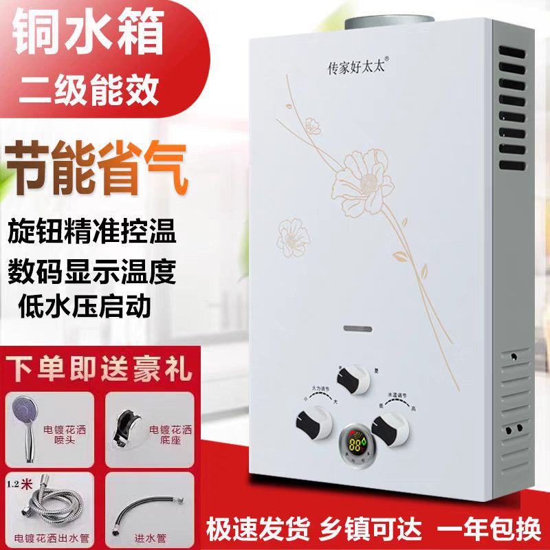 Газовый водонагреватель для дома, сбалансированный, для ванной, на природном и сжиженном газе, с принудительным вытяжным вентилятором