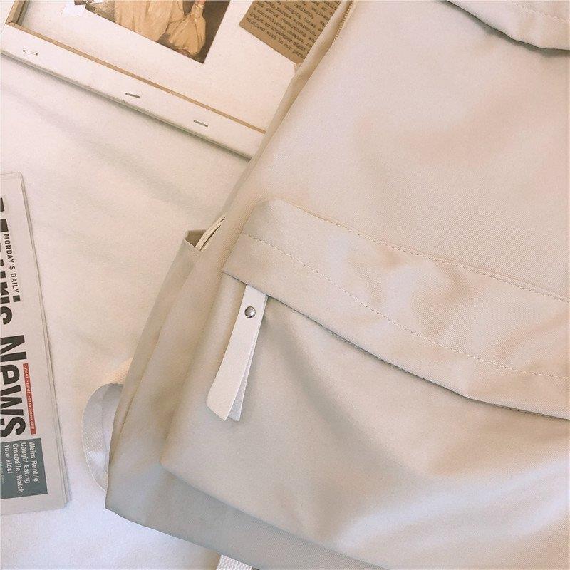 ins Korean style solid color simple fashion backpack men's 2022 new men's and women's casual middle school student backpack fashion