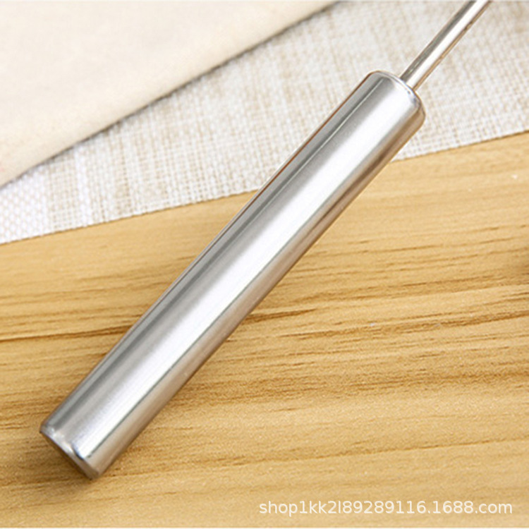 Household Stainless Steel Semi-Automatic Rotating Egg Beater Kitchen Baking Tools Stainless Steel Manual Push-Type Egg Beater