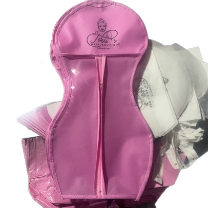 Non-woven bag wig packaging bag wig bag real hair whole top wig storage bag with hook zipper dust bag