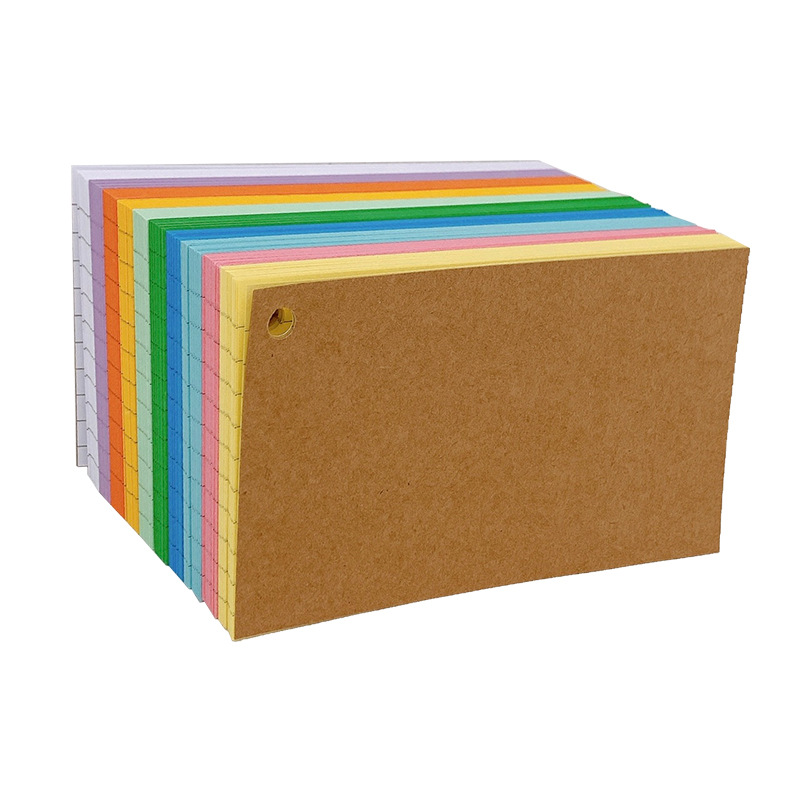 Blank card word card portable portable memory button small card color loose-leaf iron ring 3-inch American index