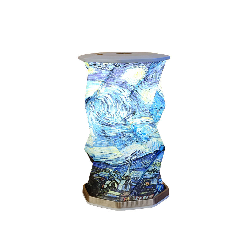 Creative Gifts, Foldableing Rotating Lamp, Origami Atmosphere Lamp, Mid-Autumn Festival Cultural and Creative Gifts, Business Souvenirs, Led Night Light