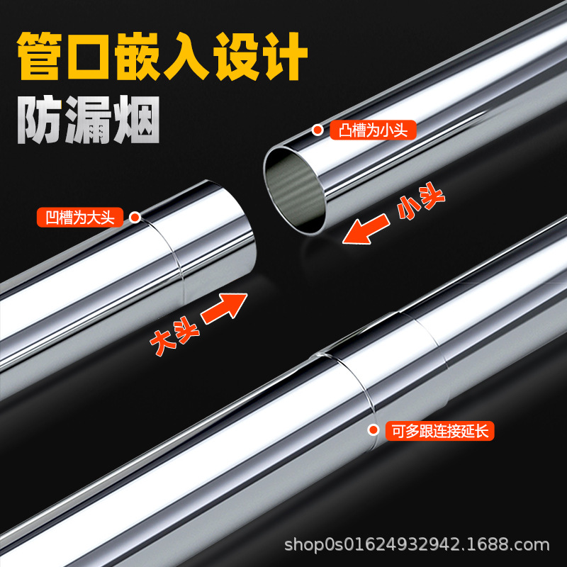 Thickened Stainless Steel Smoke Pipe Firewood Stove Return Air Stove Chimney Pipe Elbow Smoke Pipe Stove Heating Stove Exhaust Pipe