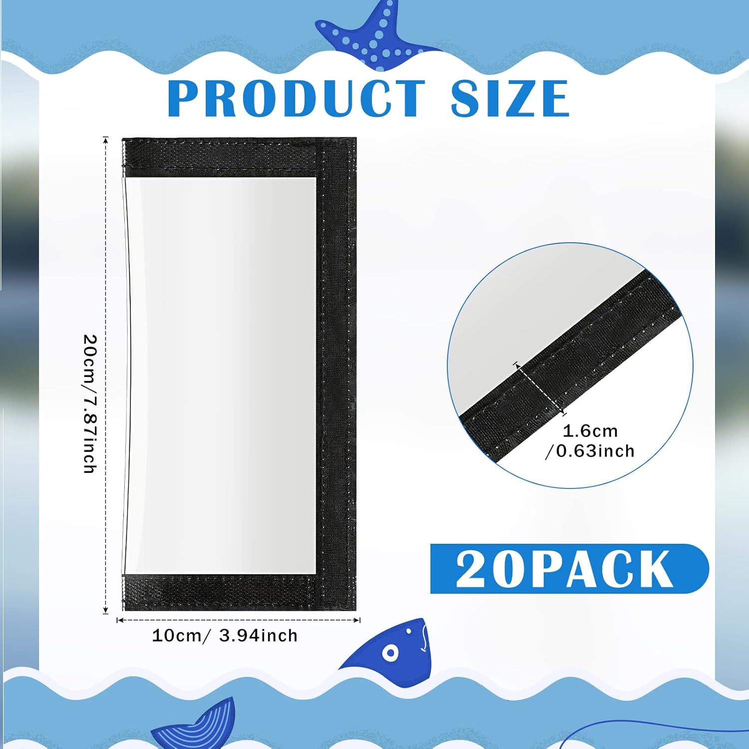 Cross-border scratch-resistant fishing hook fishing gear storage bag Velcro Luya bait storage bag transparent PVC bait protective cover