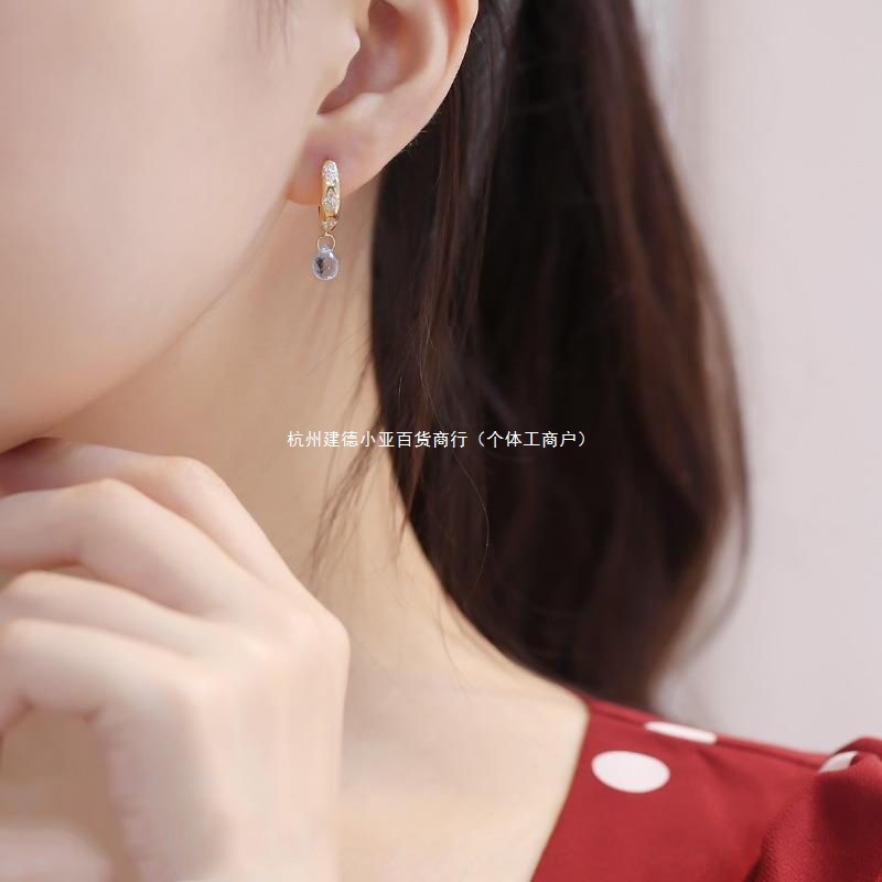 Authentic New Round Heart Sky Blue Topaz Earrings for Women, Water Drop Colored Gemstone Earrings for Girlfriends, Friends and Besties