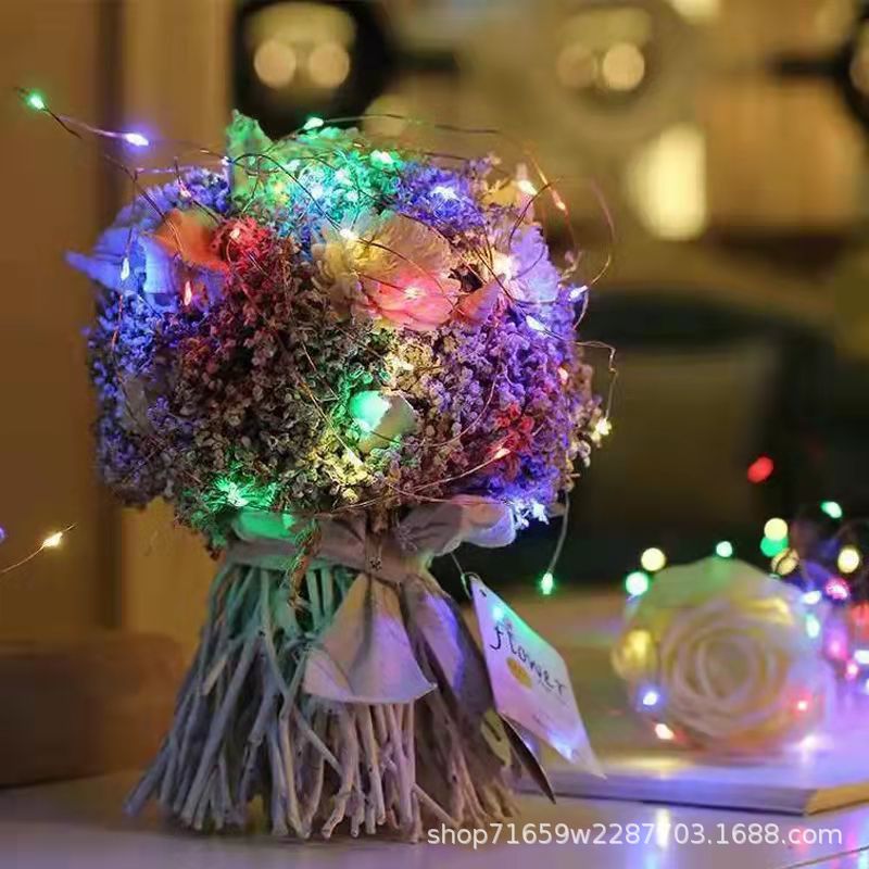 Source Manufacturer Flower Cake Decoration Led Light String Ag13 Battery Three-Speed Adjustment Small White Box Lantern Wholesale Outdoor