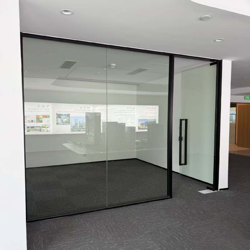 Chongqing Office Building Glass Partition Wall Aluminum Alloy Frosted Partition Tempered Glass Single Layer Transparent Partition
