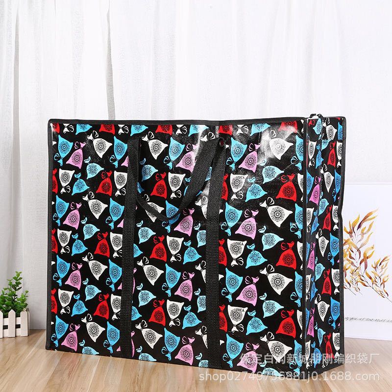 Large Capacity Storage Woven Bag Moving Bag Quilt Packing Bag Extra Large Moving Luggage Bag Fashionable Travel Bag Wholesale
