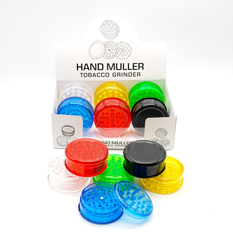 Colorful Simple Cigarette Grinder Cross-Border Hot Supply Plastic Cigarette Grinder Manufacturer Grinder Can Add Logo Tobacco Wires
