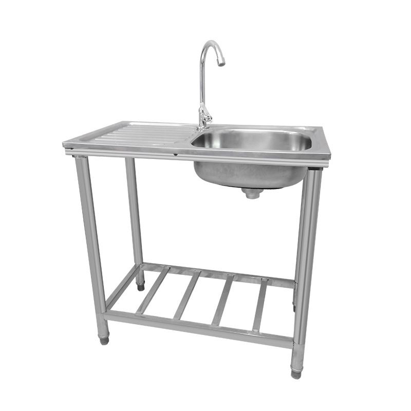 Kitchen Stainless Steel Single Pool with Platform Sink Simple Vegetable Sink Bowl Sink Stainless Steel Single Pool Sink