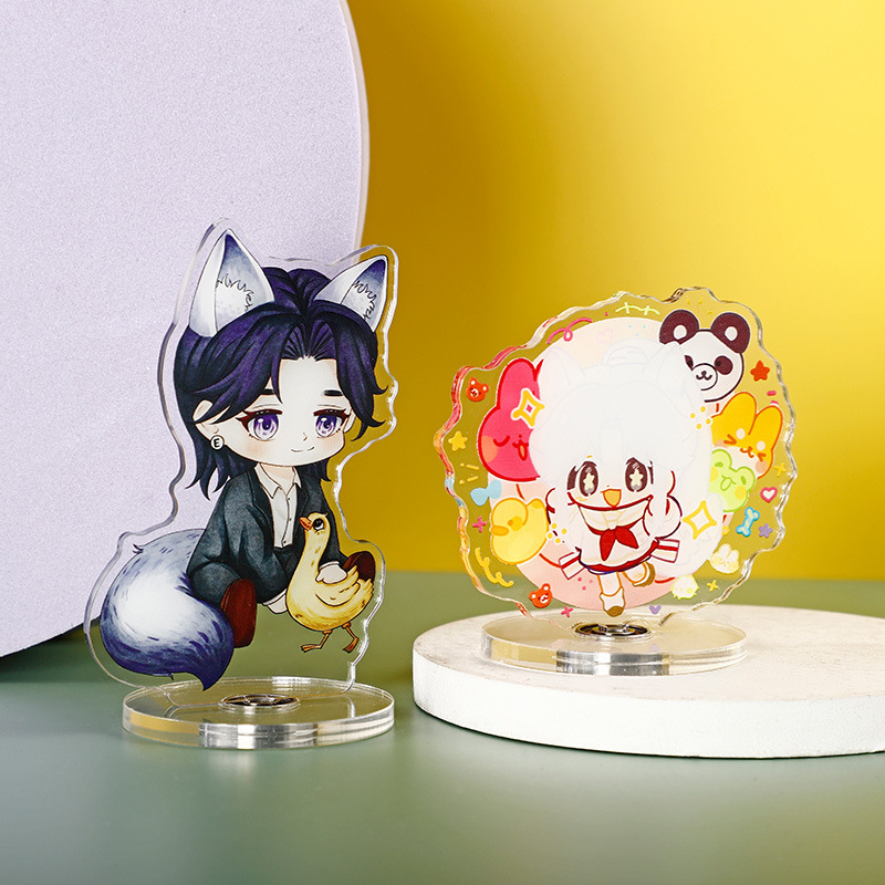 Acrylic Rotating Stand Custom Character Photo Two-Dimensional Animation Peripheral Star Cartoon Humanoid Ornaments Support
