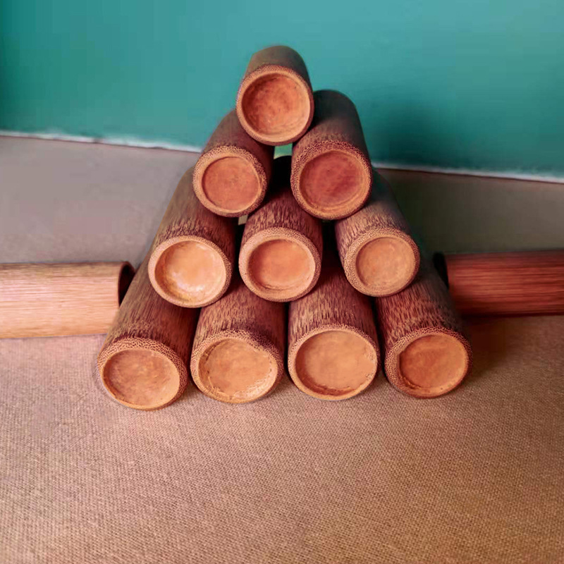 Small Bamboo Jar Painless Micro-Extraction Cupping Bamboo Tube Blood-Letting Jar Foot Thumb Jar Boiled Paint-Free Carbonized Beauty Jar Purple