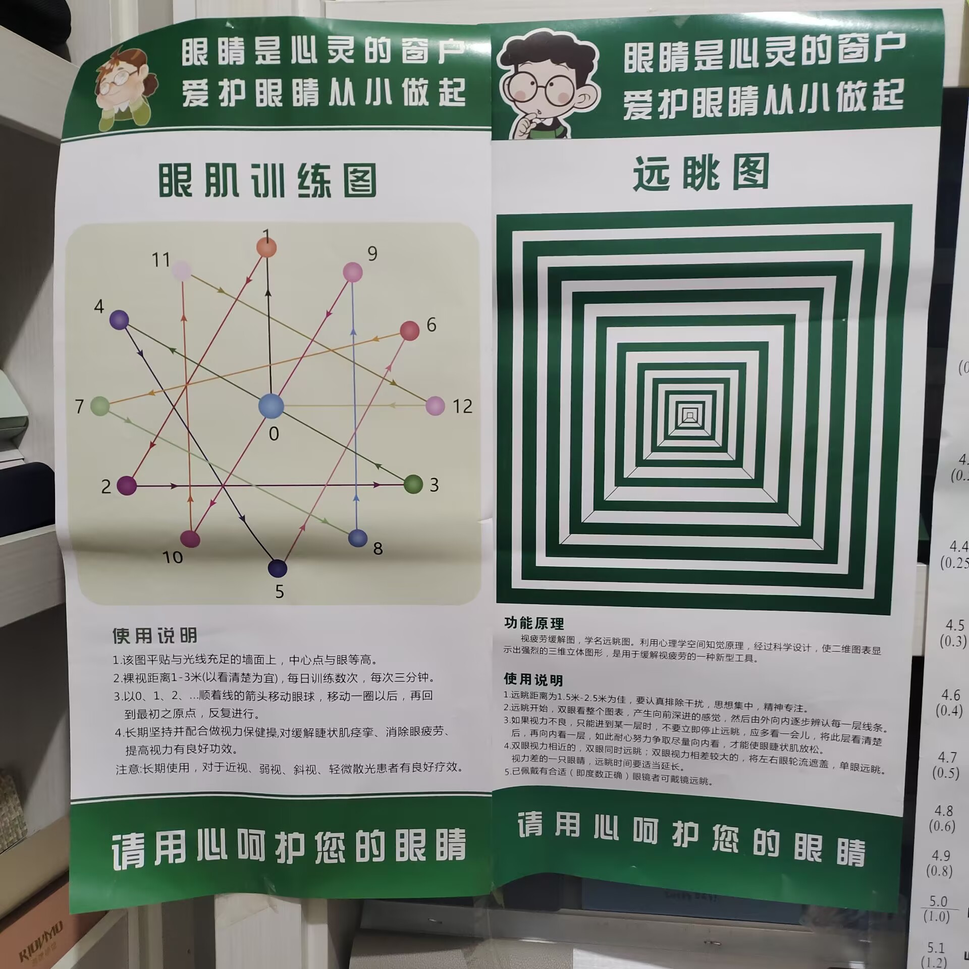 3 m 5 m Standard Vision Chart Copper Paper Adult Children Home Vision Test Glasses Shop Activity Vision Chart