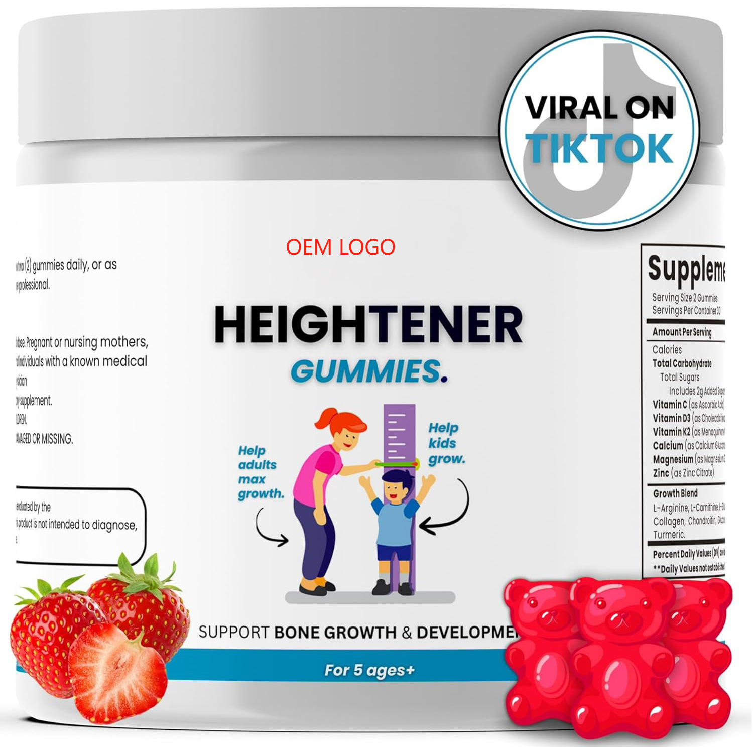 Кросс-бордерные жевательные таблетки для роста Red Bear Heightener Gummies