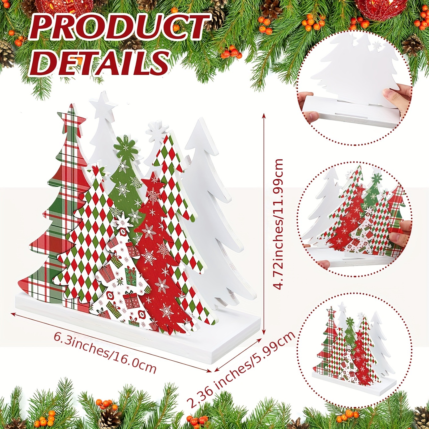 Cross-Border Amazon Best-Selling Wooden Christmas Tree Paper Towel Holder Desktop Stereo Paper Towel Holder Paper Towel Base Napkin Holder