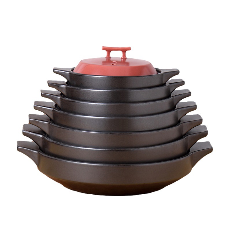 Wholesale Korean-style ceramic dry pot special pot commercial rice large capacity dry casserole fish head pot shallow mouth casserole