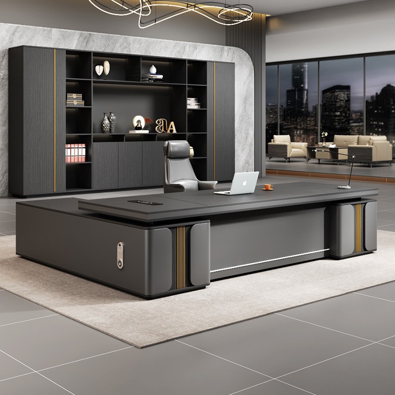 Офисный стол CEO, комбинация стола и стула для босса, современный легкий роскошный стол для менеджера