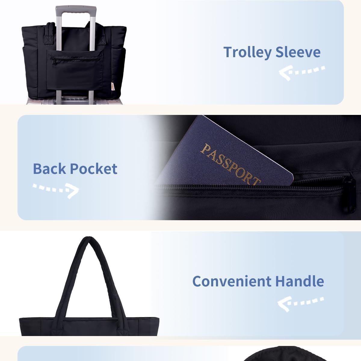 Amazon New Tote Bag Women's Handbag Lightweight Portable Travel Bag Quilted Shoulder Bag Casual Handbag