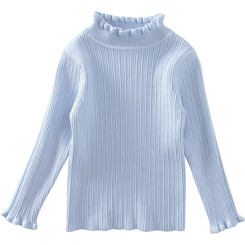 Girls' Sweater Western Style 2022 Autumn and Winter Explosions Wood-ear Edge Girls Children's Bottoming Knitted Shirt Children's Wear Inner Jacket