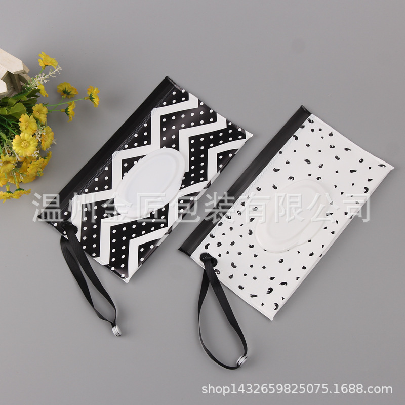 Factory a large number of spot EVA wet towel bag removable flip tissue bag bedside cart portable rope hanging bag