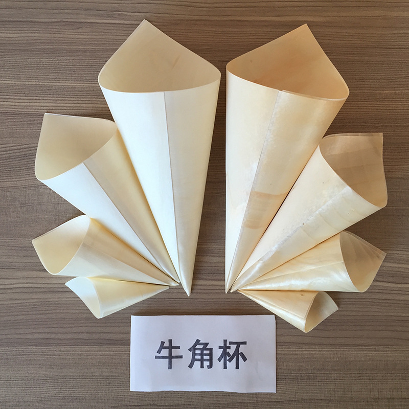 Factory Direct Sales of Wood Veneer Egg Roll Containers, Horn Cups, Wood Veneer Rolls, Disposable Ice Cream Veneer Wholesale