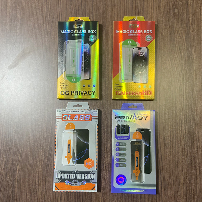 Упаковка для защитной пленки мобильного телефона Apple, картонная коробка для удаления пыли, второй стикер, закаленная пленка, упаковка для легкой пленки, упаковочная коробка