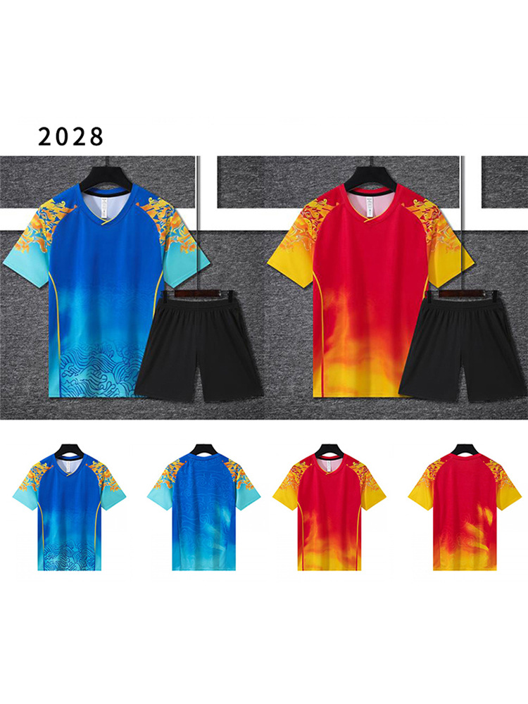 Badminton Uniforms for Men and Women, Quick-Drying Breathable Volleyball Tennis Competition Training Sports Table Tennis Uniforms with Printing Wholesale