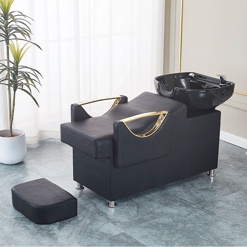 Shampoo Bed for Hair Salons, Semi-Reclining Ceramic Basin for Hair Salons, New Trendy Flushing Bed, Shampoo Recliner Wholesale