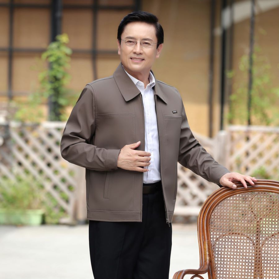 Middle-aged and elderly men's dad coat plus size middle-aged men's business casual jacket men's autumn and winter men's jacket