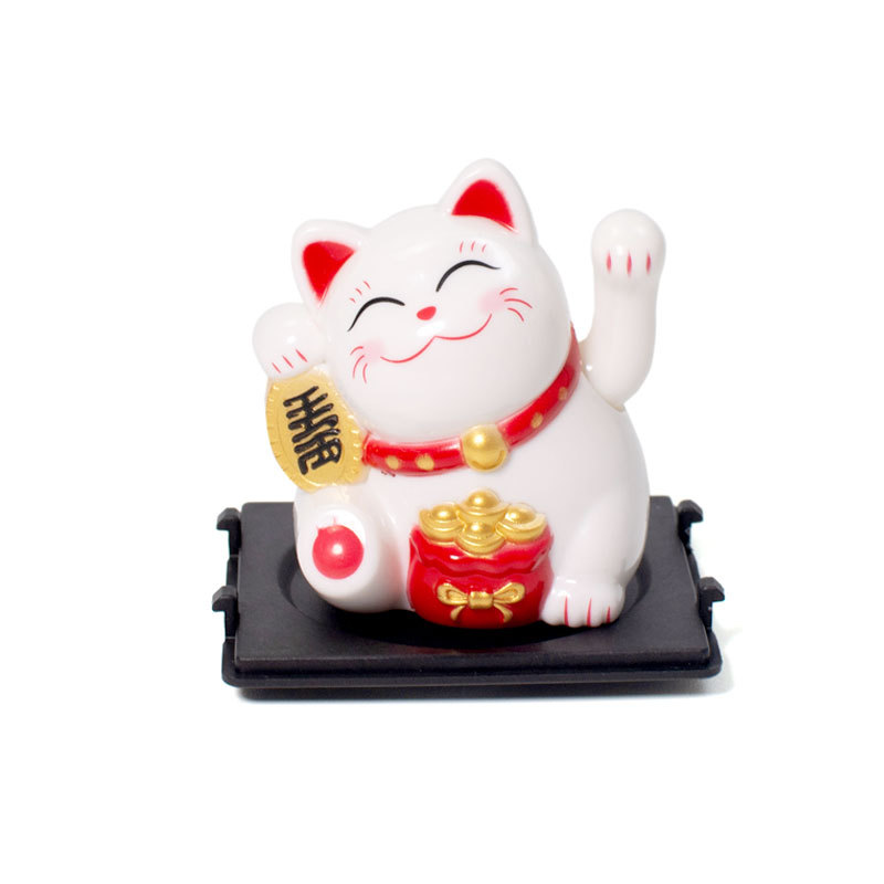 2inch Lucky Cat Cute Mini Small Solar-Powered Shop Waving Hand Decoration Ornament Home Table Lucky Waving Hand