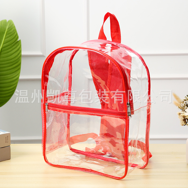 Pvc Transparent Backpack Kidsren's Toy Building Blocks Jelly Backpack Transparent Large Capacity Pvc Transparent Backpack