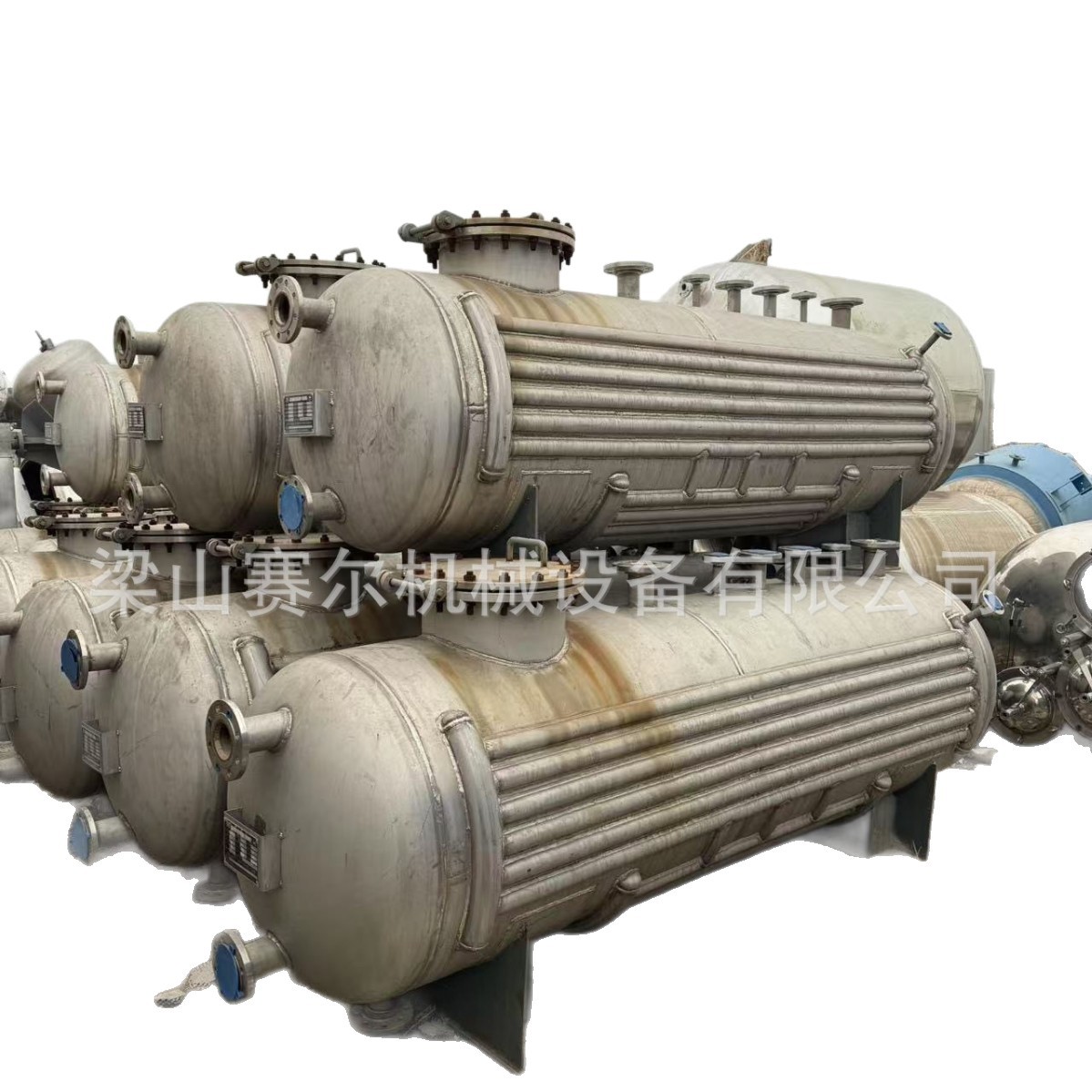 Chemical Horizontal Stainless Steel Storage Tank, Coil Heating Horizontal Buffer High Tank, 2000 Liter Stainless Steel High Tank