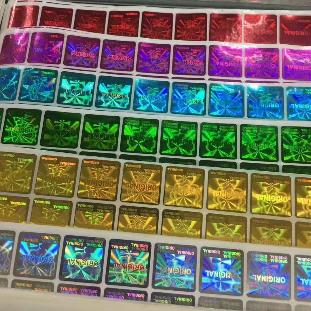 Laser Anti-Counterfeiting Label Plain Laser Silver Anti-Counterfeiting Label Void Letter Leaving Word Anti-Counterfeiting Self-Adhesive Label